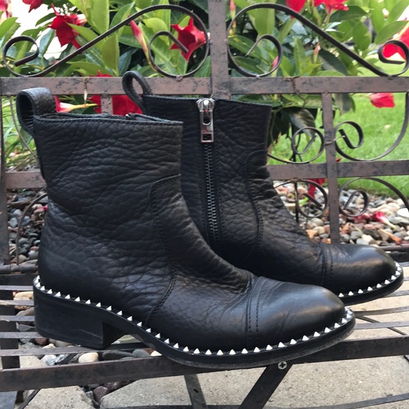 💙Zadig & Voltaire Express Clous Black Leather Ankle Boots - Picture 16 of 16